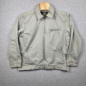 Aigle Jacket Mens XL Green Cotton Windbreaker Full Zip Logo Pockets Outdoor